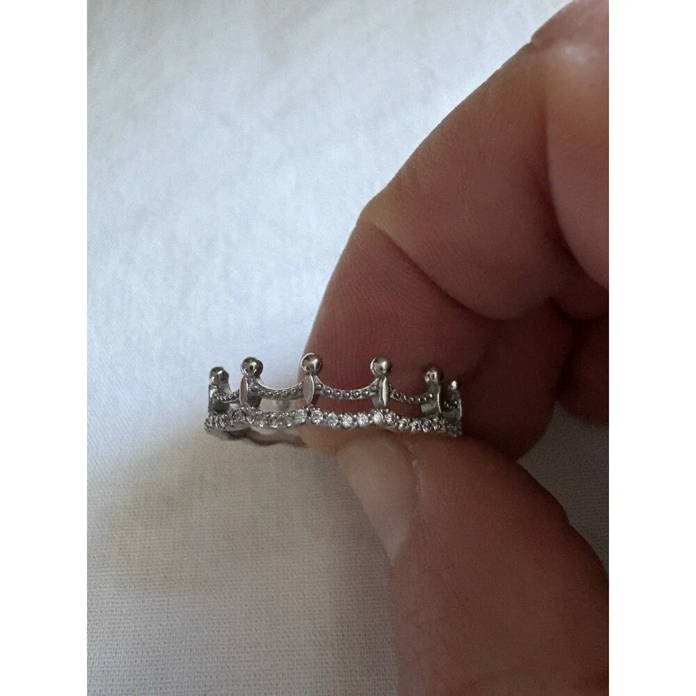 Sterling Silver Tiara Crown Band Ring‎ Sz 10.75 2.87g Repair Missing 2 Stones